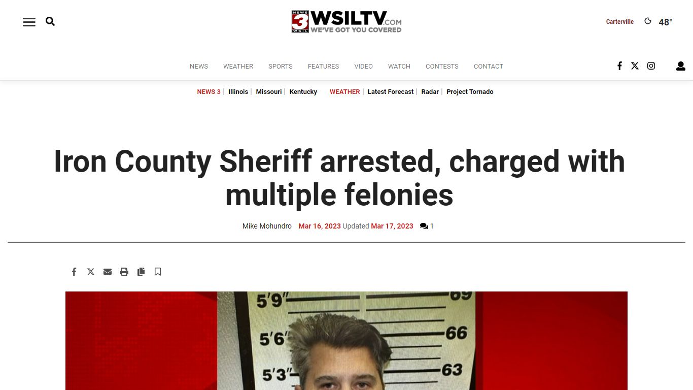 Iron County Sheriff arrested, charged with multiple felonies